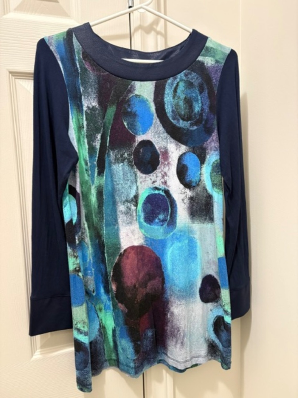 Sim ply Art by DOLCEZZA Women's sz M-L long top tunic multicolour long sleeves